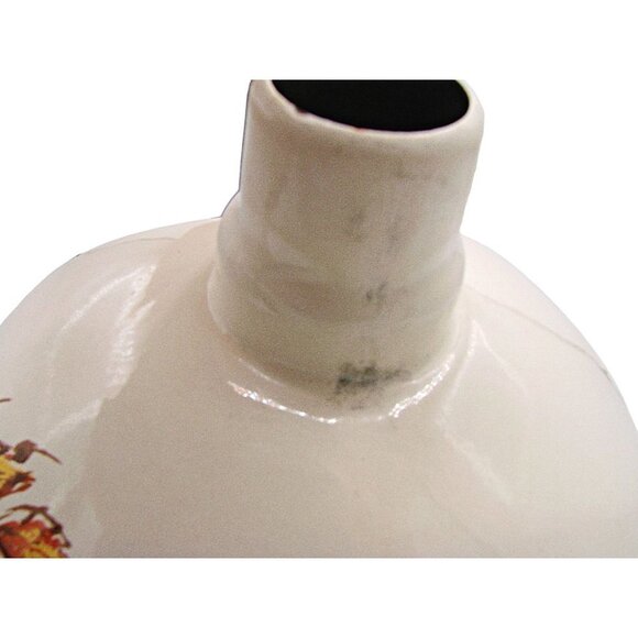 1970 JMP Enamelware Tea Kettle Water Kettle MCM Fruit Design Orange Brown Yellow - Picture 6 of 12